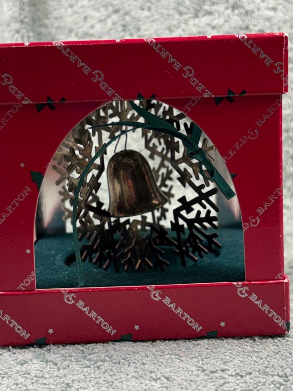 Reed & Barton Silverplate Snowflake Bell Christmas Ornament NIB 897